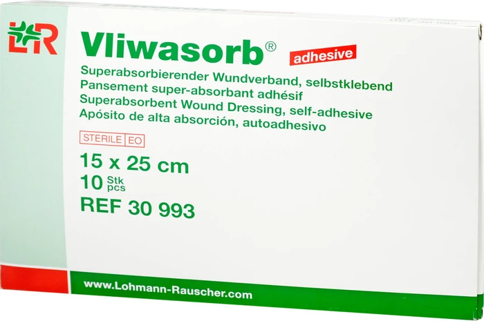 Lohmann & Rauscher Vliwasorb Adhesive Superabsorbierender Wundverband steril, 15 x 25cm, 10 Stück