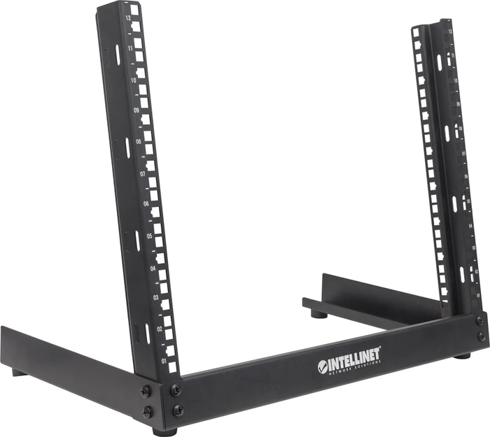 Intellinet 19" 2-Pfosten Laborgestell, Open Frame Rack 12HE, Flatpack, RAL 9005, 294mm tief