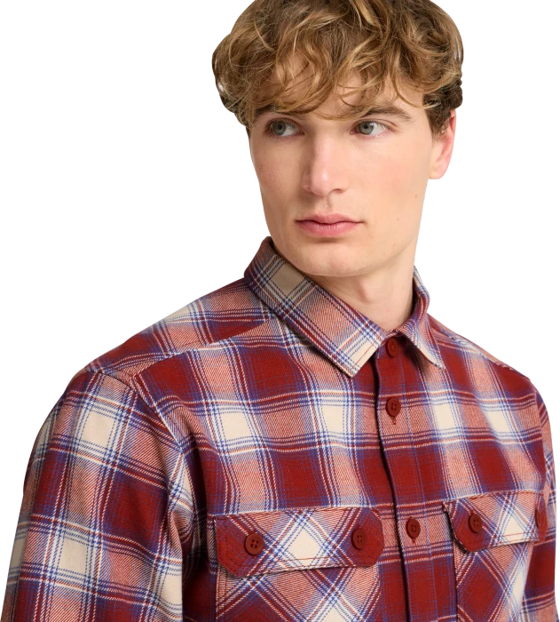 Jack Wolfskin Baja Flannel Hemd langarm check merlot (Herren)