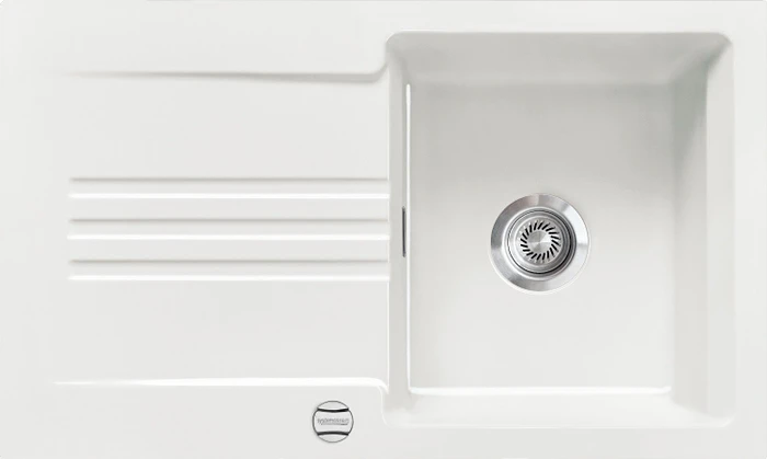 systemceram Kara 85 Einbau Becken reversibel mit Ablauffernbedienung grönland