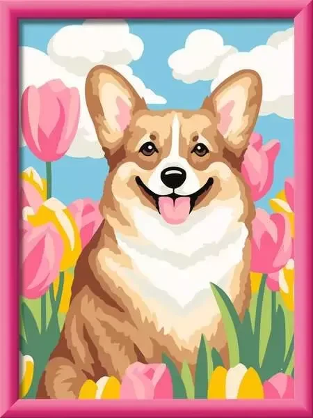 Ravensburger Malen nach Zahlen CreArt Corgi im Blütenmeer