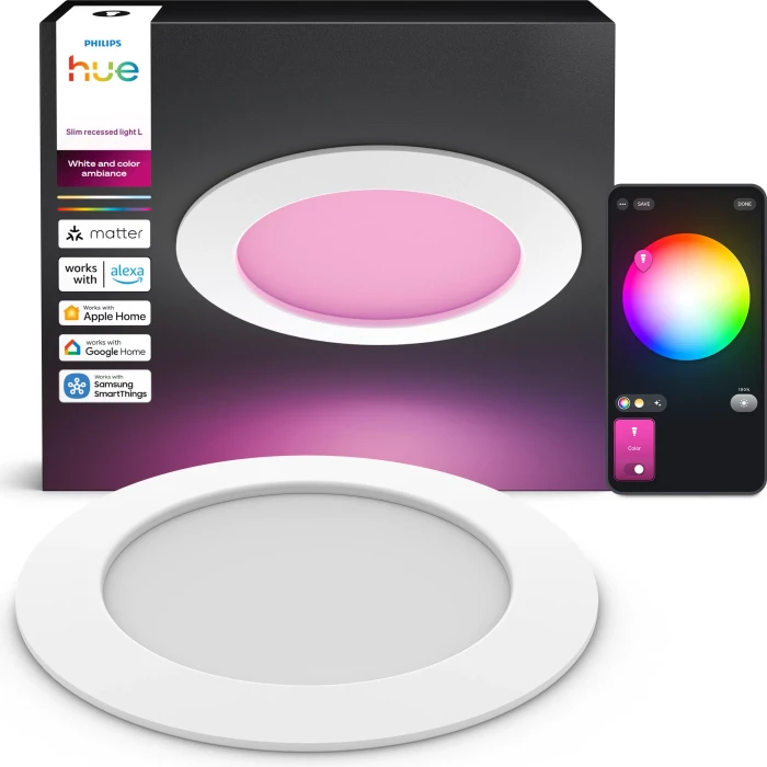 Philips Hue White and Color Ambiance Slim Einbauleuchte 170mm weiß