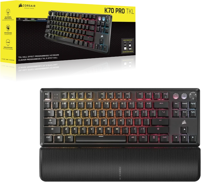 Corsair Gaming K70 PRO TKL Magnetic-Mechanical, schwarz, Corsair MGX Hyperdrive, USB, US