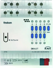 Theben DM 4-2 T KNX Universal-Dimmaktor 4-fach, 200W, 4TE REG (4940280)