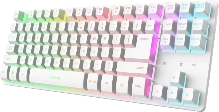 Trust Gaming GXT 831W Thado Wireless TKL, weiß, LEDs RGB, USB, US