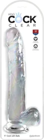 Pipedream King Cock Clear 11" Cock with Balls transparent