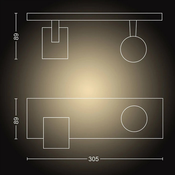 Philips Hue White Ambiance Runner Spot 2-flammig weiß