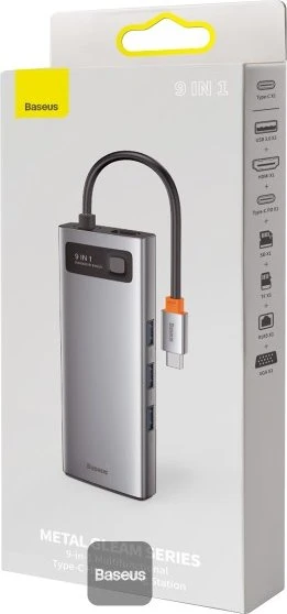 Baseus Metal Gleam 9-in-1 Hub, USB-C 3.0 [Stecker]