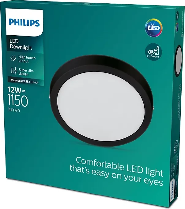 Philips Magneos LED-Panel rund 12W schwarz (929002661131) – Bild 2 von 3