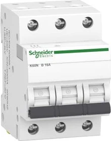 Schneider Electric Leitungsschutzschalter K60N 3P, 16A, B Charakteristik, 6kA