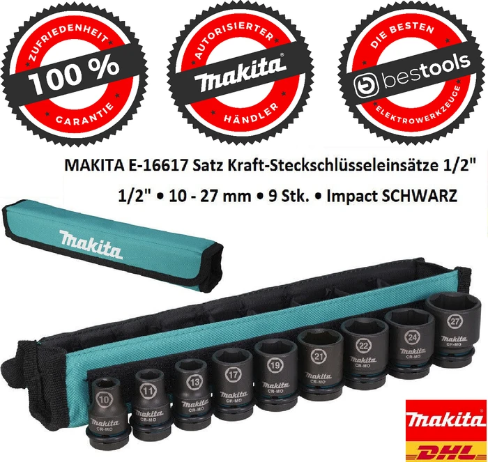 Makita Impact Black Steckschlüsselsatz inkl. Tasche, 14-tlg.