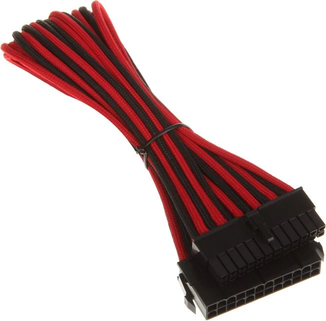 BitFenix Alchemy 24-Pin ATX Verlängerung 30cm, sleeved rot/schwarz