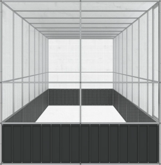 vidaXL Voliere, silber/grau, 832x212x207cm
