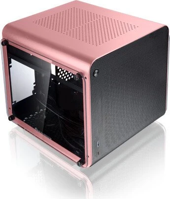Raijintek Metis Evo TGS, rosa/schwarz, Glasfenster, Mini-ITX