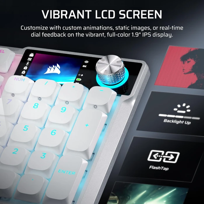 Corsair Vanguard Air 99 Wireless, weiß, LEDs RGB, Corsair OPX Low-Profile, USB/Bluetooth, UK