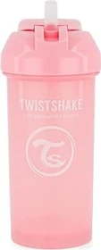 Twistshake Trinkbecher mit Strohhalm, 6+M, 360ml, perl pink
