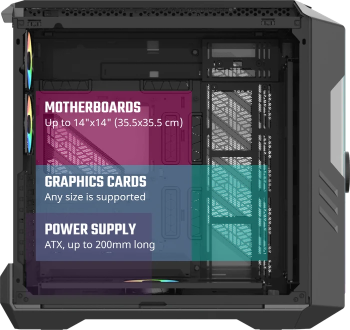 Cooler Master HAF 700 Evo Titanium Grey, grau, Glasfenster