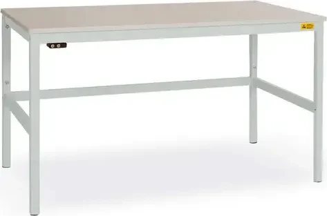 Manuflex Cantolab ESD-Arbeitstisch 120x80cm lichtgrau/grausilber
