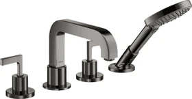 Hansgrohe Axor Citterio 4-Loch Wannenkombination mit Hebelgriff und Rosette polished black chrome