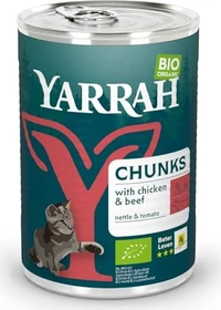 Yarrah Organic Cat Food Chunks with Chicken and Beef, 4.86kg (12x 405g)