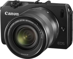 Canon EOS M schwarz mit Objektiv EF-M 18-55mm 3.5-5.6 IS STM und EF-M 22mm 2.0 STM