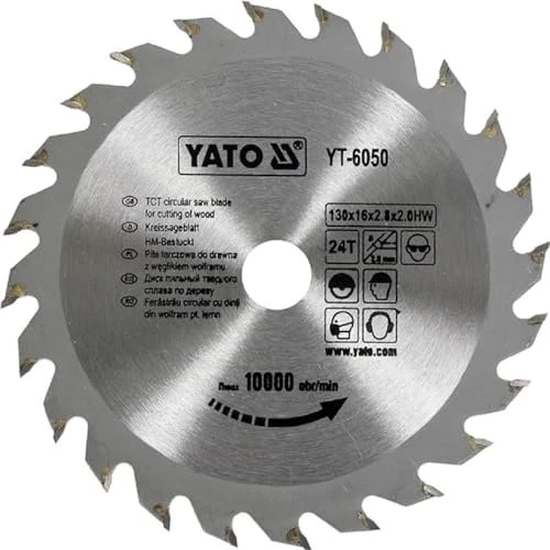 Yato YT-6050 HM Kreissägeblatt 24Z, 130x2x16mm, 1 Stück