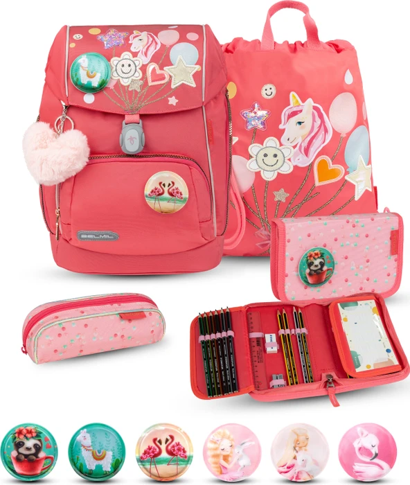 Belmil Comfy Plus Rose Quartz Schultaschen-Set, 4-tlg.