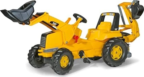 rolly toys rollyJunior CAT Trettraktor mit Frontlader und Heckbagger gelb