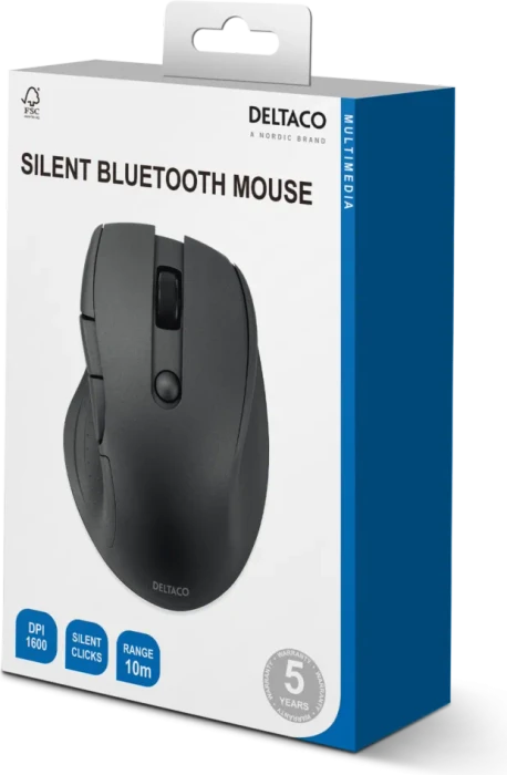 Deltaco Silent Bluetooth Office Mouse schwarz, Bluetooth