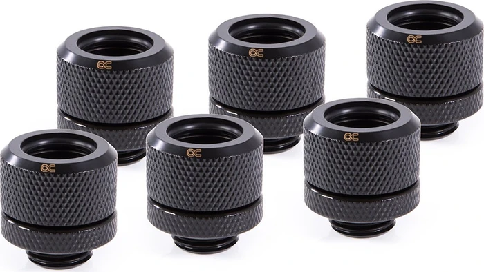 Alphacool Eiszapfen Rohranschluss G1/4" auf 14mm, deep black, 6er-Pack