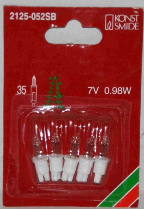 Konstsmide Ersatzbirne für Weihnachtsbeleuchtung klar 7V 1.2W, 5 Stück