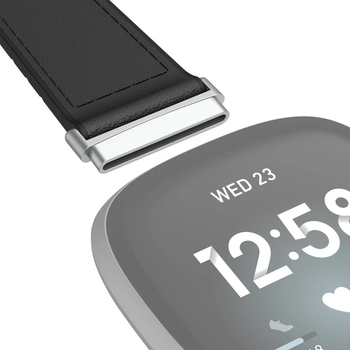 Hama Ersatzarmband Leder/Silikon 22mm für Fitbit Versa 3/Sense schwarz