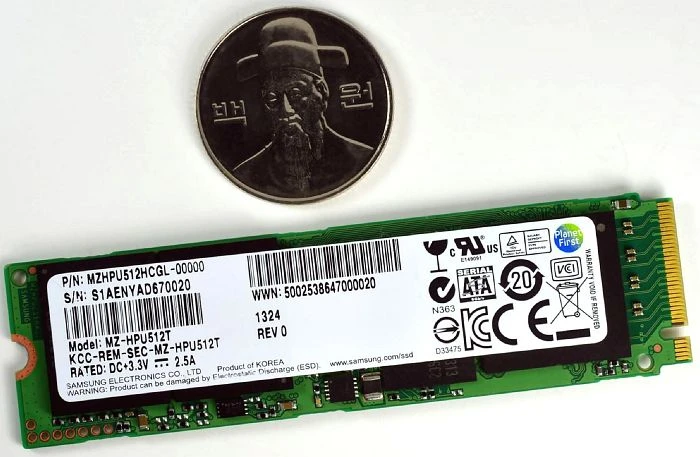 Samsung SSD XP941 512GB, M.2 2280 / M-Key / PCIe 2.0 x4