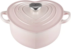 Le Creuset Gusseisen Herzbräter mit Herzknopf 20cm 1.9l shell pink