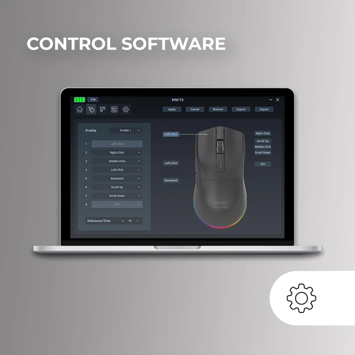 Mars Gaming MM-T3 Tri-Mode Wireless mit Ladestation, weiß, USB/Bluetooth