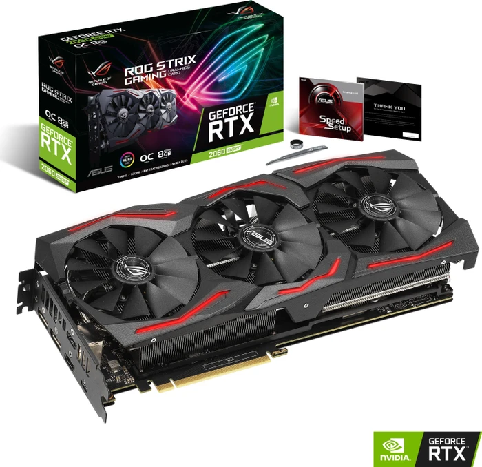 ASUS ROG Strix GeForce RTX 2060 SUPER OC, ROG-STRIX-RTX2060S-O8G-GAMING, 8GB GDDR6, 2x HDMI, USB-C, 2x DP