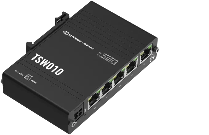 Teltonika TSW Industrial Railmount Switch, 5x RJ-45