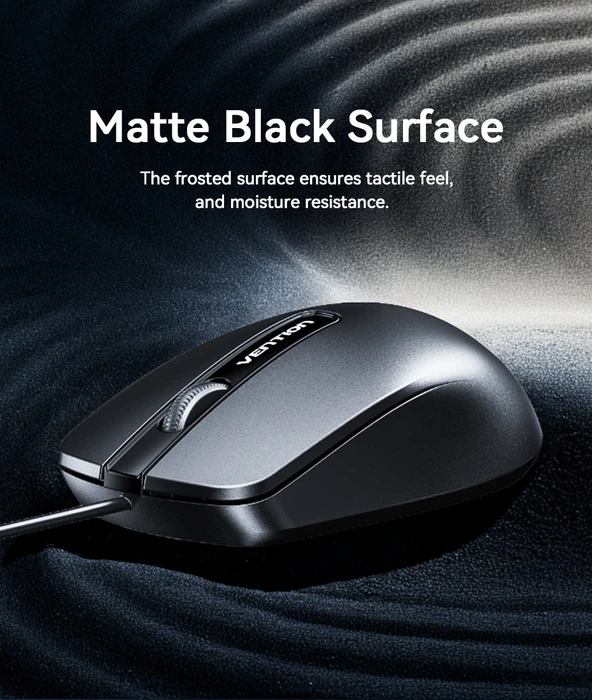 Vention 3-Button Wired Mouse schwarz, USB