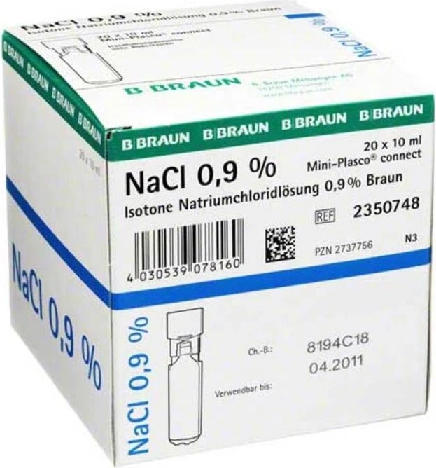 B. Braun Mini-Plasco connect Isotonische Natriumchloridlösung, 200ml (20x 10ml)