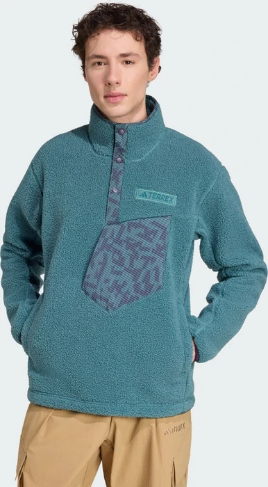 adidas Terrex Xploric High Pile Fleece Pullover preloved teal (Herren)