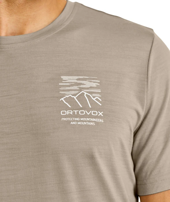 Ortovox 150 Cool Mountain Mission Funktionsshirt kurzarm grey sand (Herren)