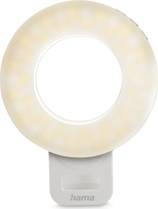 Hama LED-Ringleuchte "ToGo" Clip-On-Ringlicht für Handy aufladbar 3 Modi