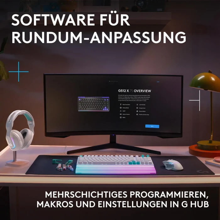 Logitech G512 X 98 TMR, weiß, Dual-Swap analog/mechanisch, taktil, USB, DE