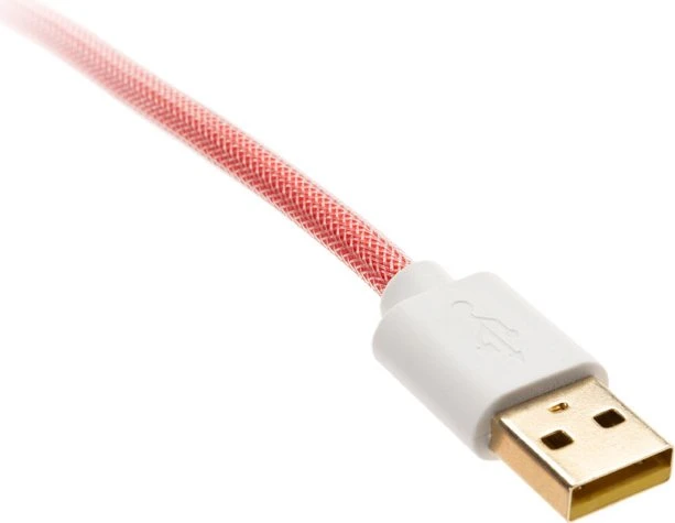 Ducky Premicord Spiralkabel USB-C auf USB-A, Tastaturkabel (Spiral-Textilkabel), 1.8m, Apple Red
