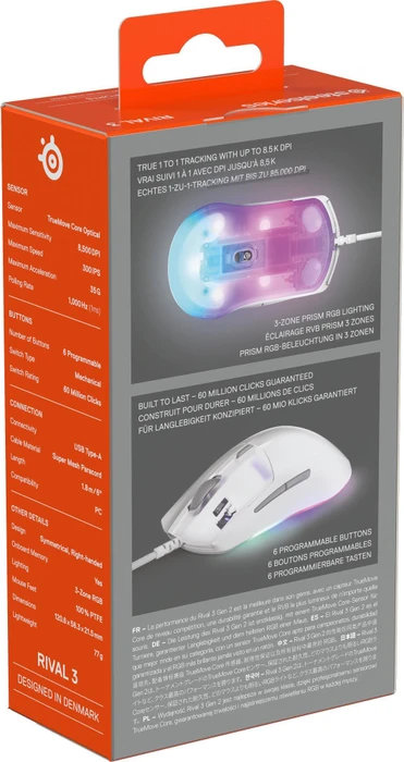 SteelSeries Rival 3 Gen 2, weiß, USB
