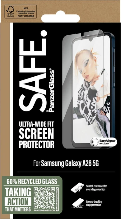PanzerGlass Safe Screen Protector Ultra-Wide Fit with Aligner für Samsung Galaxy A26 5G