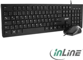 InLine Basic Desktop, Tastatur-Maus Set, schwarz, USB, DE