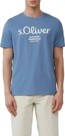 s.Oliver Logo-Print T-Shirt kurzarm ozeanblau (Herren)