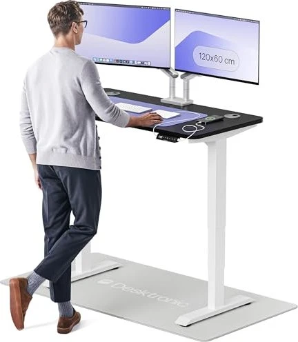 Desktronic HomePro Sitz-Steh-Schreibtisch 120x60cm schwarz/weiß