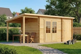 Alpholz Gartenhaus Maria mit Schleppdach 600x279cm natur